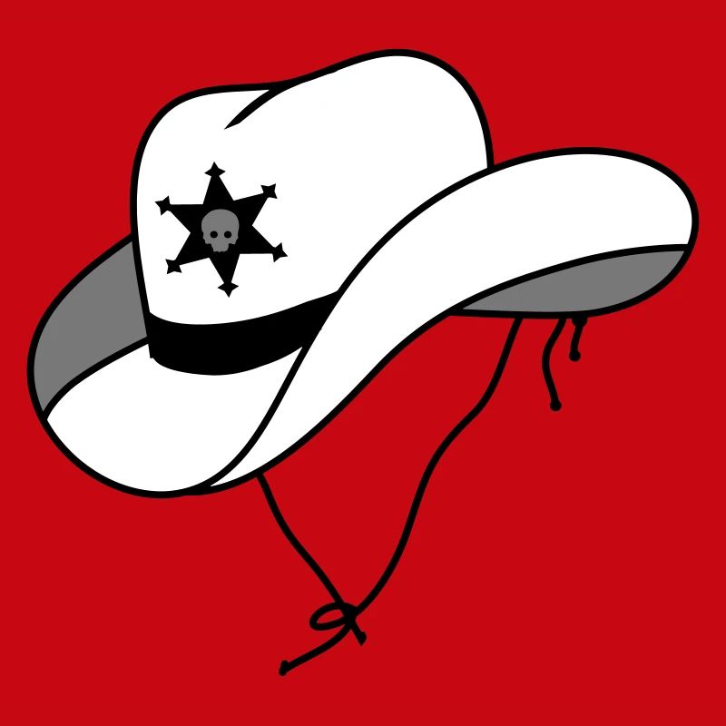 Sheriff hat with small skull on sheriff star