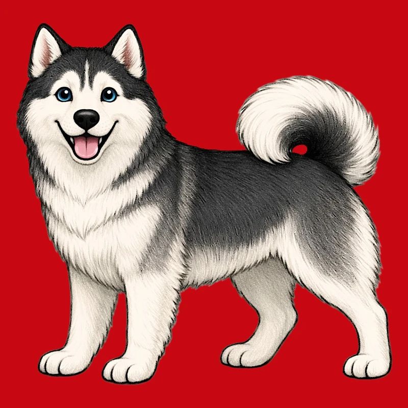 Fröhlicher Husky
