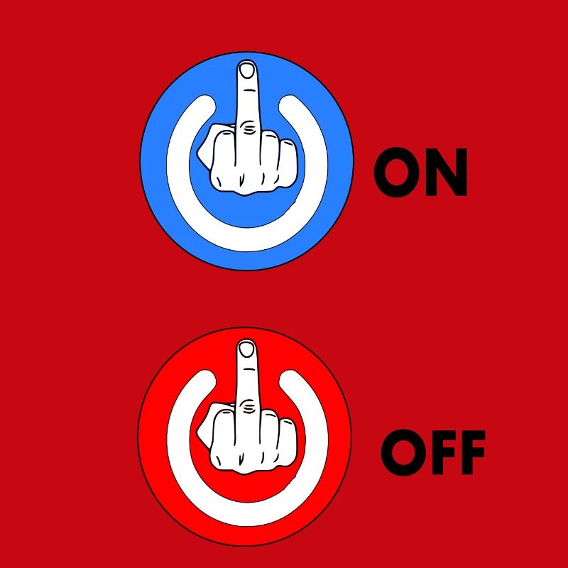 Mittelfinger EIN und AUS