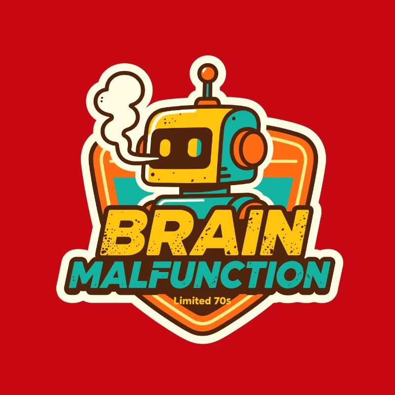 Brain Malfunction Retro Robot Design