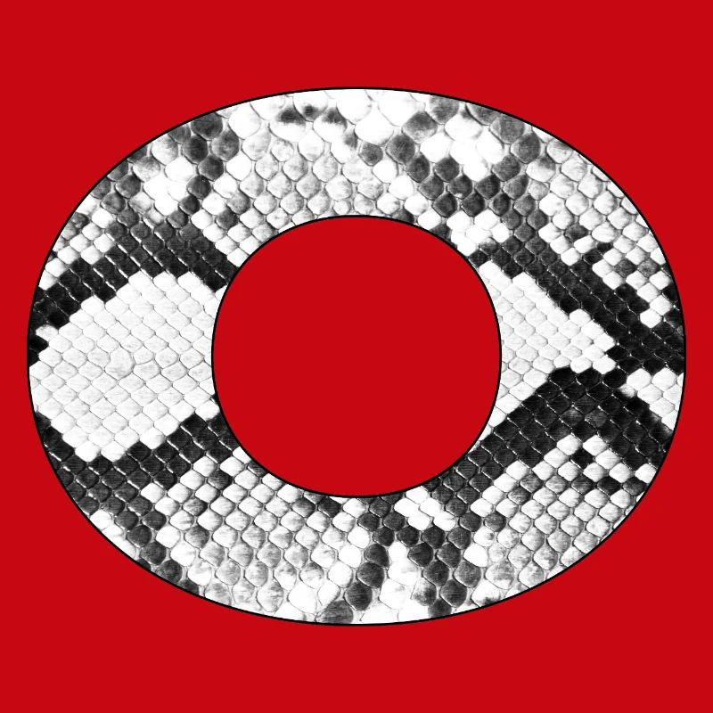 Snake Pattern Number Zero in Black and White