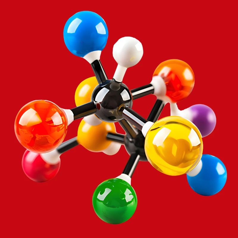 Modèle de structure moléculaire coloré