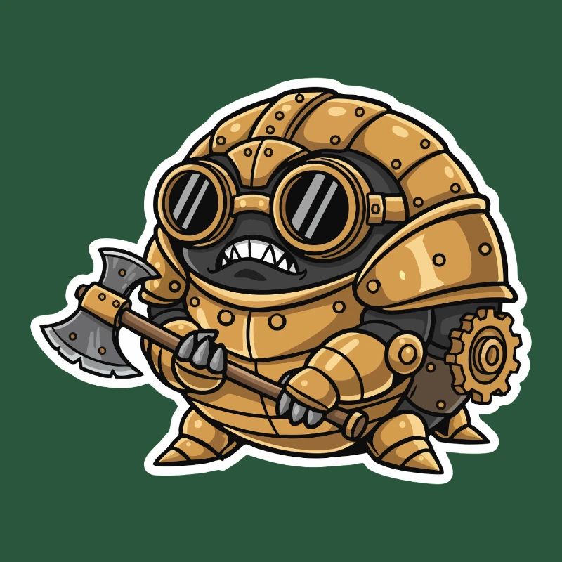 Sowbug Warrior Steampunk Axe Copper Armor
