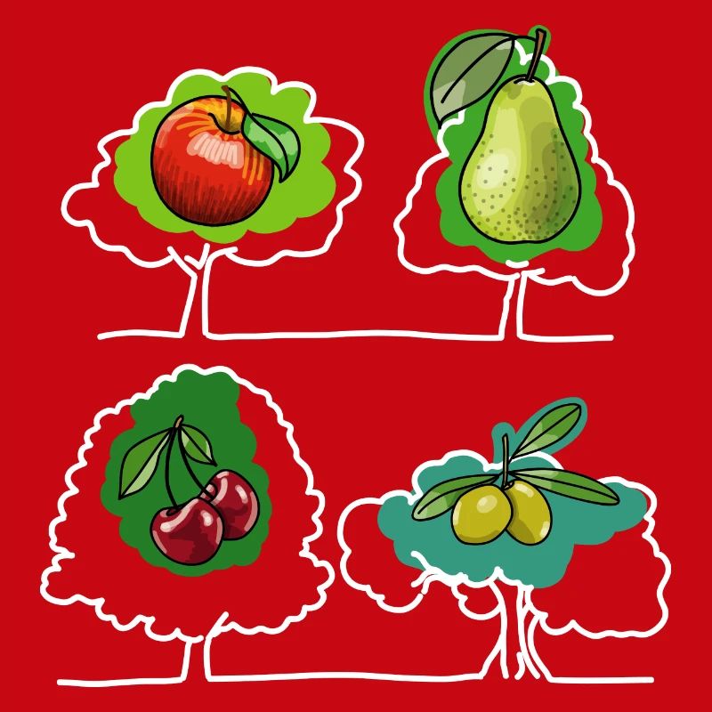 Apple, Pear, Cherry