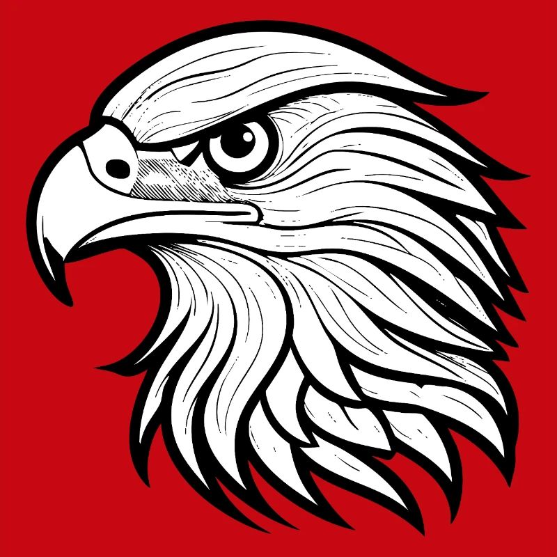 Stylish Eagle Head Illustration