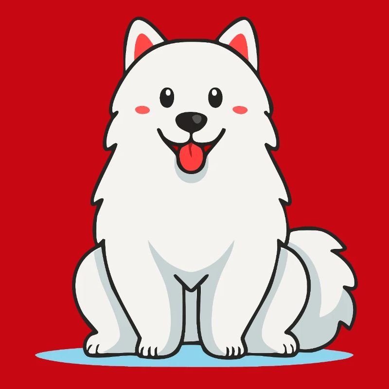 Fuzzy White Samoyed Dog (Comic)