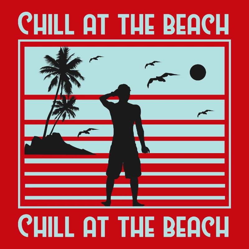 Conception de silhouette de plage décontractée
