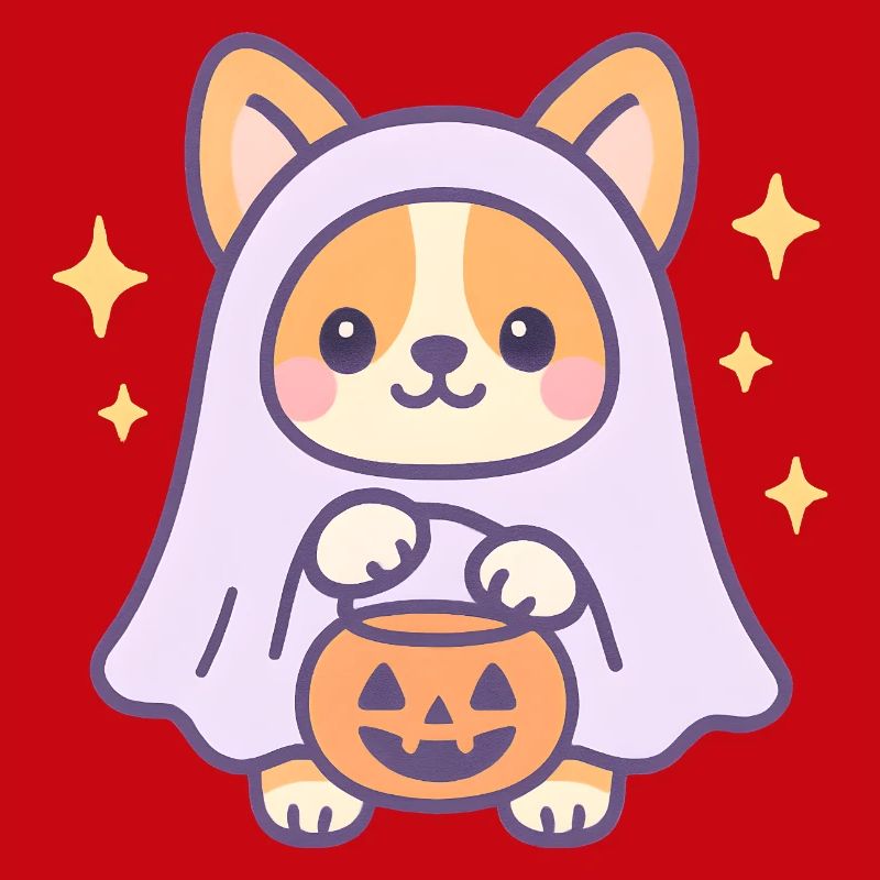 Pumpkin Ghost Corgi
