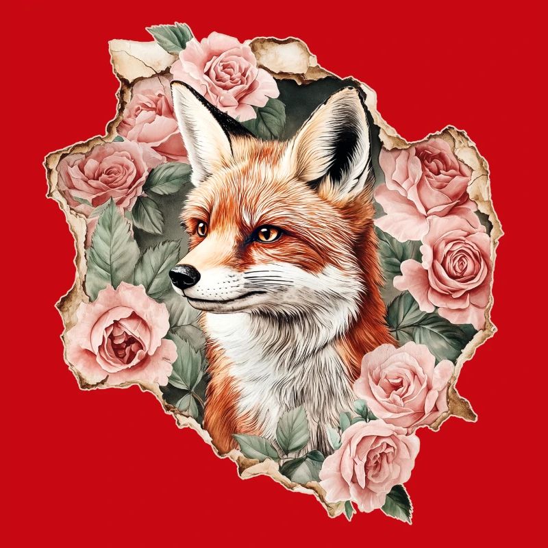 Fuchs mit Rosen