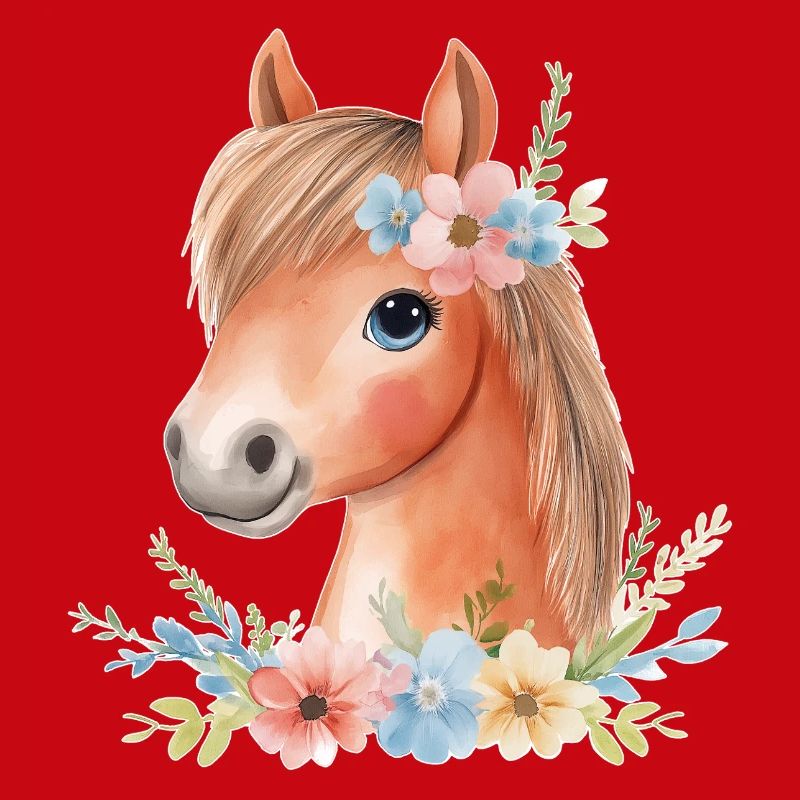 Süßes Pferd mit Blumen