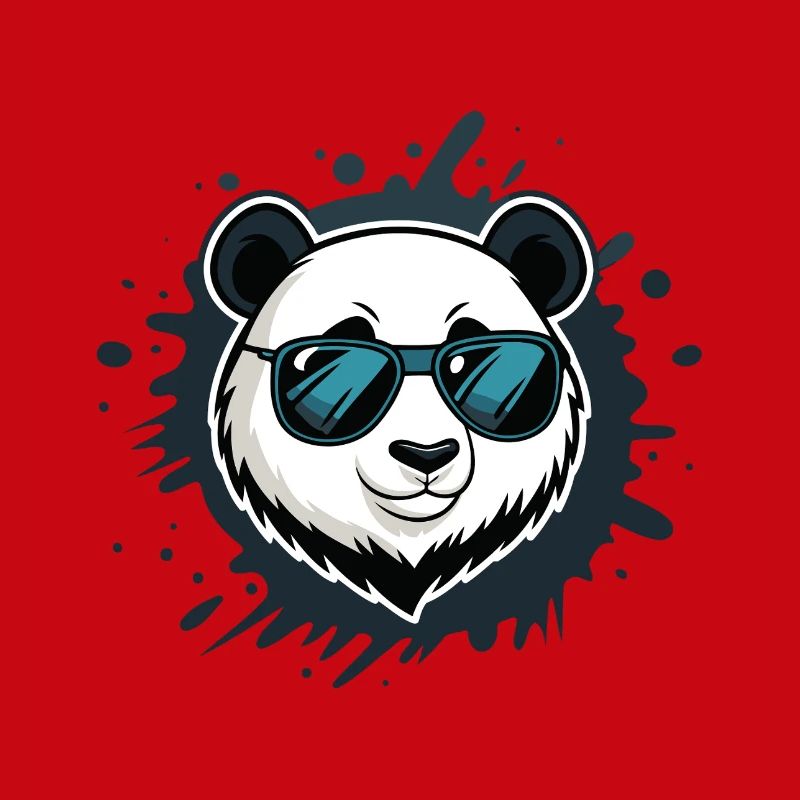 Panda Blue Graffiti-Brille