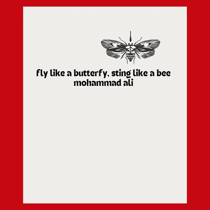 Voler comme un papillon Dard Comme Une Abeille Mohammad Ali