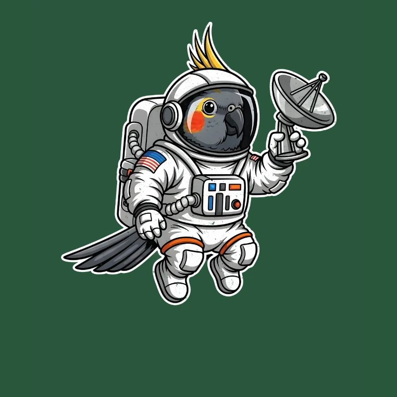oiseau de l’espace astronaute calopsitte