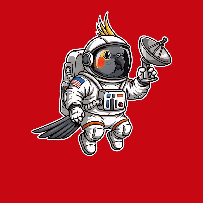 oiseau de l’espace astronaute calopsitte