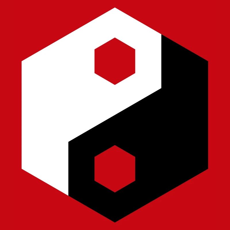 Hex-Ausschnitt Yin Yang