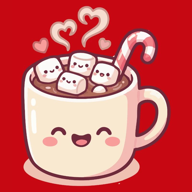 Cuddle mug with marshmallows & candy cane