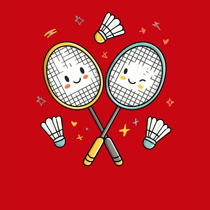 Lachende Badmintonfreunde