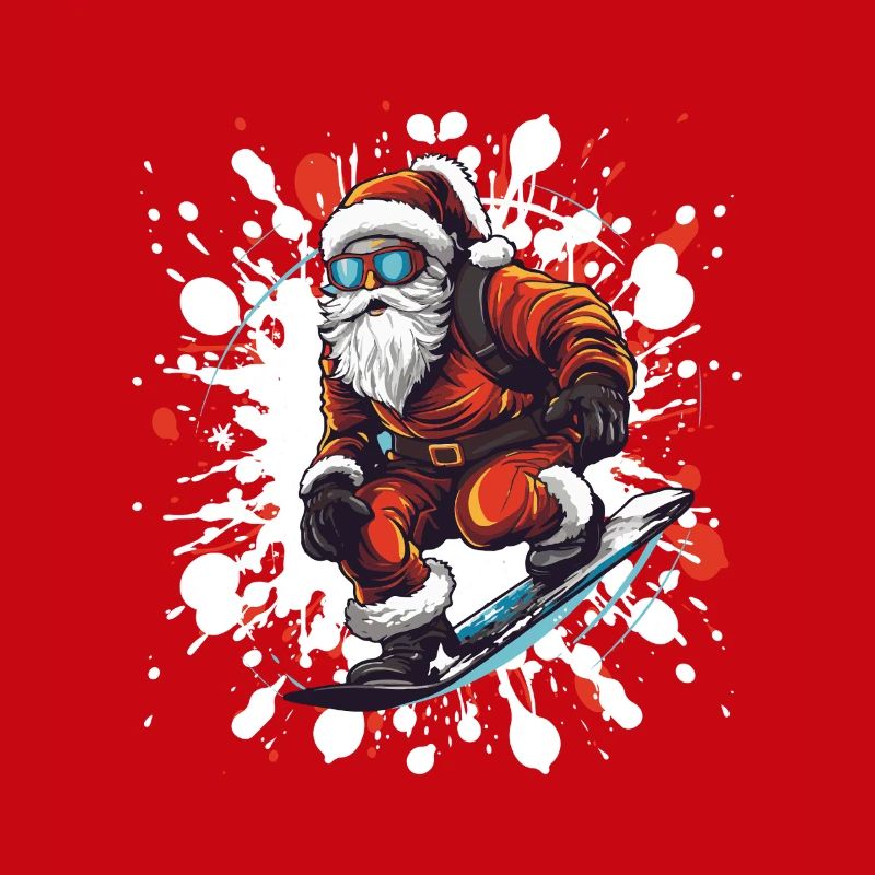Weihnachtsmann Snowboard