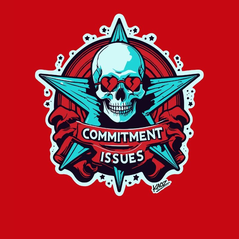 Commitment Issues Skull Badge