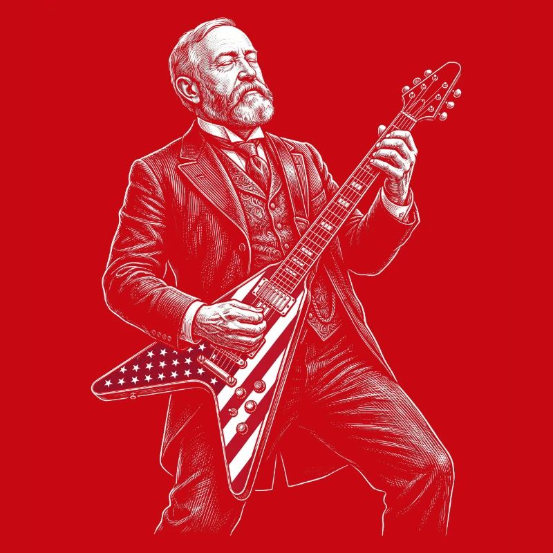 Benjamin Harrison Gitarrenheld mit Flagge