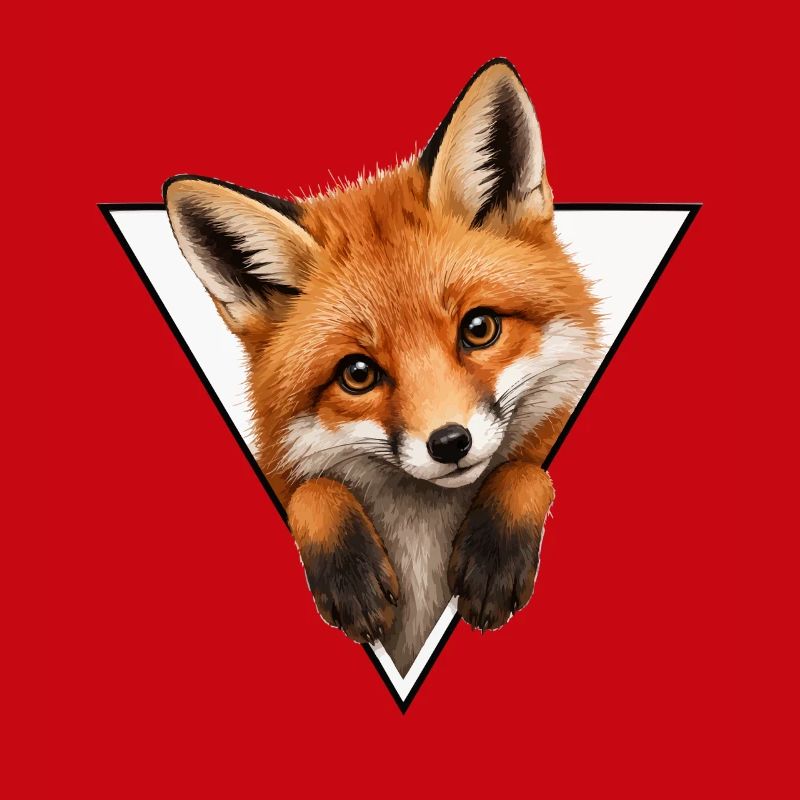 Fox in Triangle Illustration