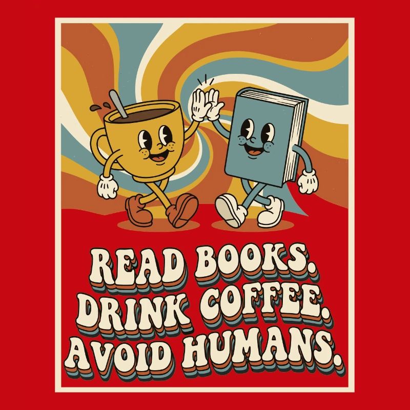 Introvertiert Leseratte Kaffee Bücher 
