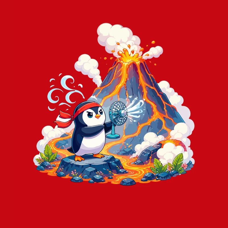 Lava-Pinguin mit Ventilator
