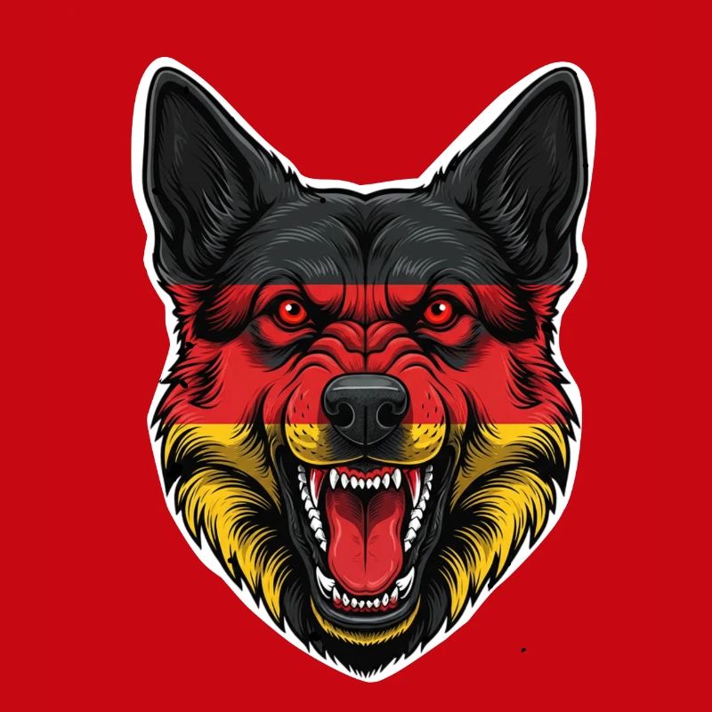Deutscher Schäferhund Flaggenmotiv