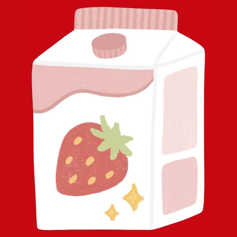Erdbeer-Milch-Box-Illustration