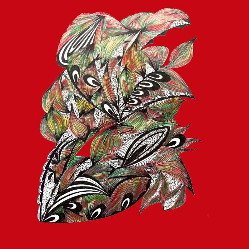 Vibrant Leaf Peacock Pattern