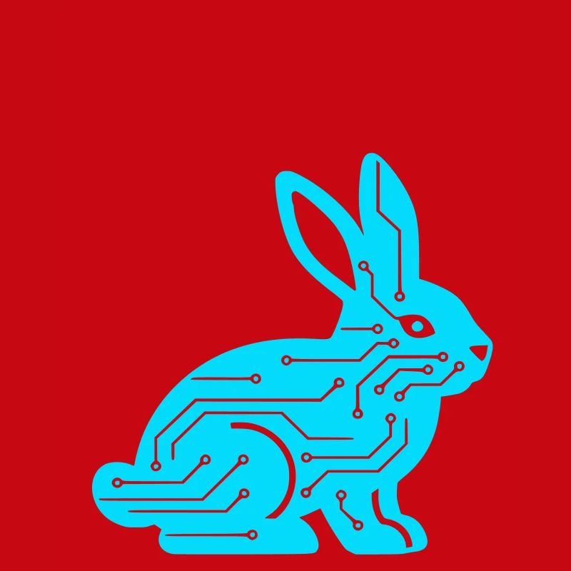 Cyber Rabbit Circuit Board Tech Vector