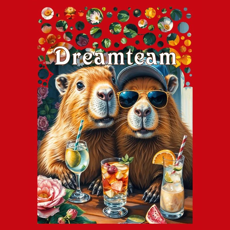 Dreamteam Capybara Couple Teamwork Freizeit