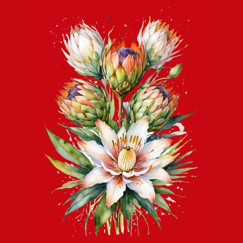 Protea Bloom Aquarelle