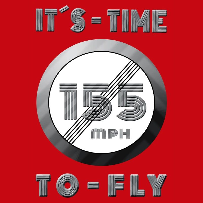 Zeit läuft 155 mph Retro Design