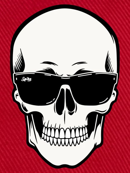 Skeleton with Sunglasses in Monochrome