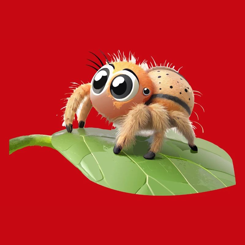 Curious little philippus spider on a leaf