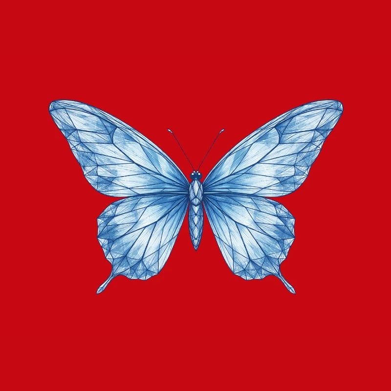 Blauer Geometrischer Schmetterling