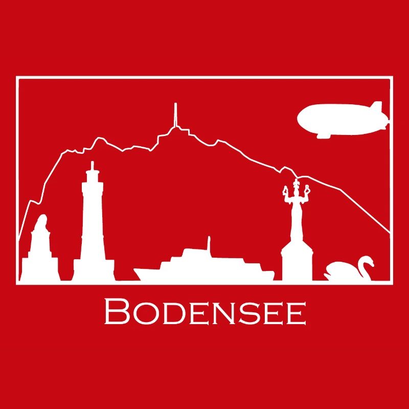 Bodensee & Pfänder | Silhouette filled | Weiß