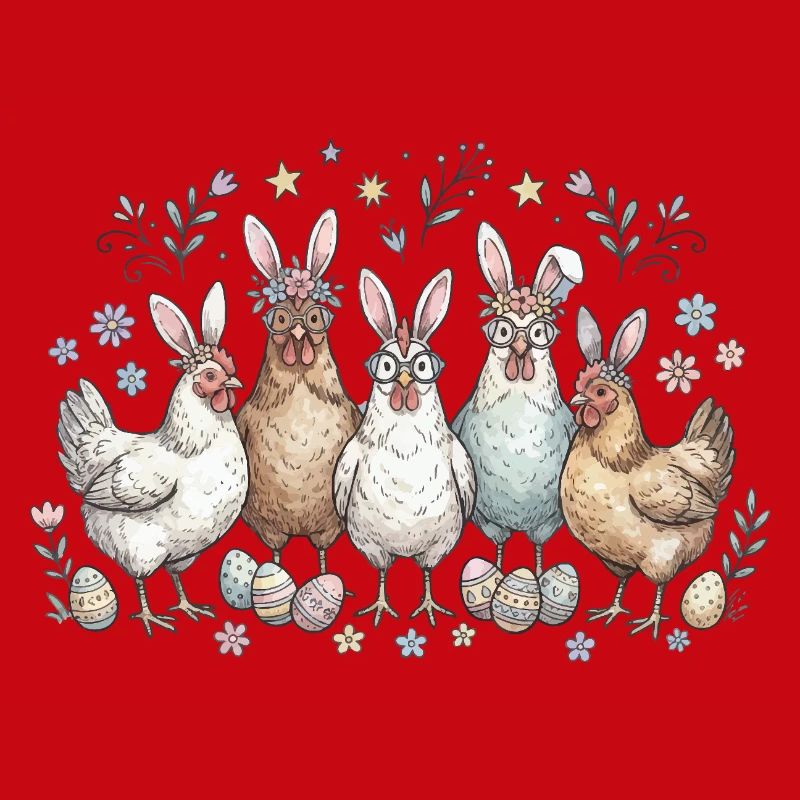 Osterhasen Bande mit Eiern