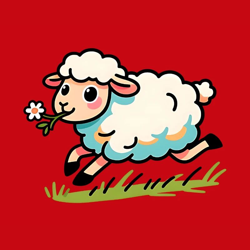 Lammhammel auf der Wiese