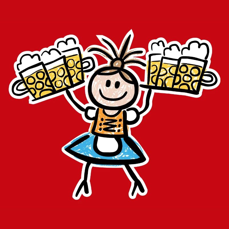 Kellnerin im Dirndl mit Biertablett