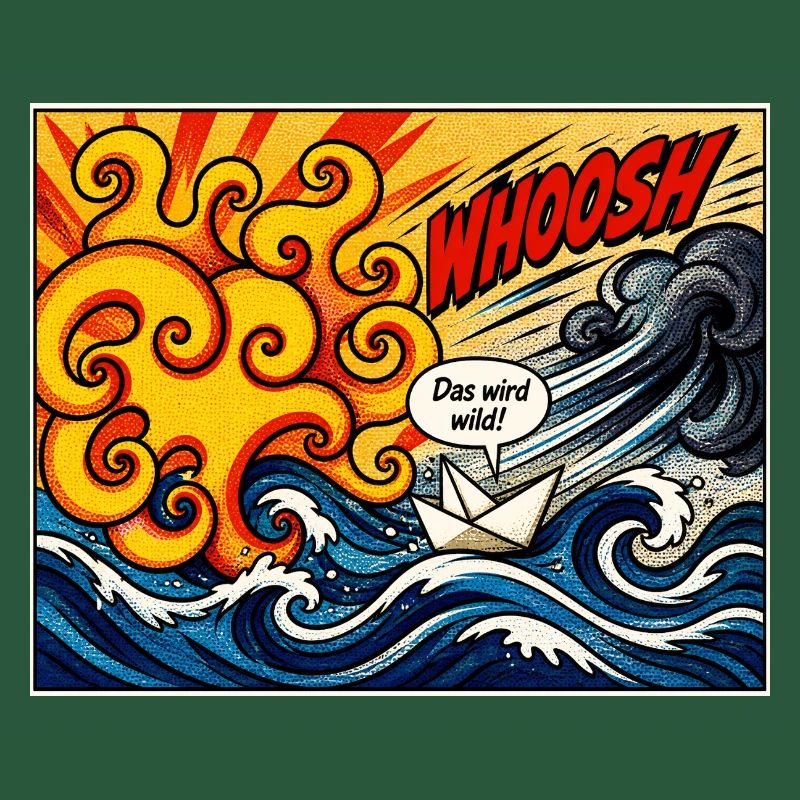 Retro Comic Papierboot - Das wird wild!