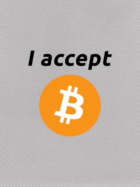 I accept Bitcoins (schwarze Schrift)