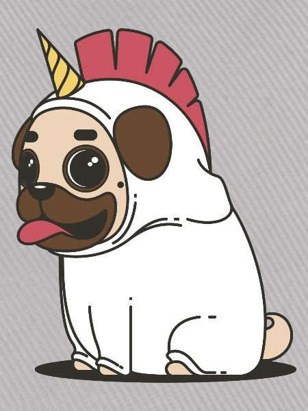 Knuffiger Einhorn Mops