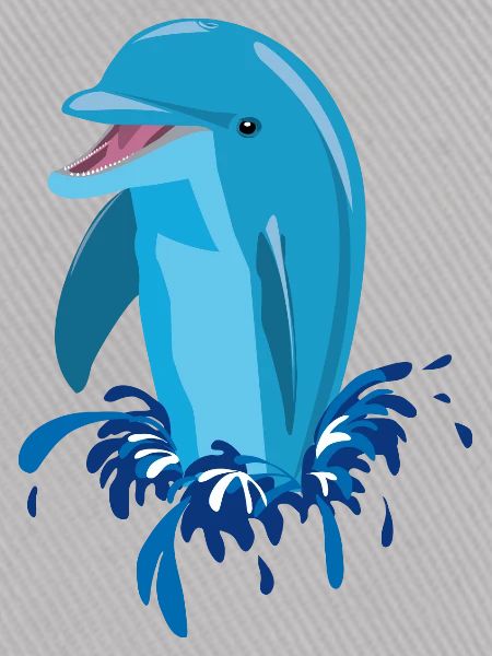 Delphin blau lachend