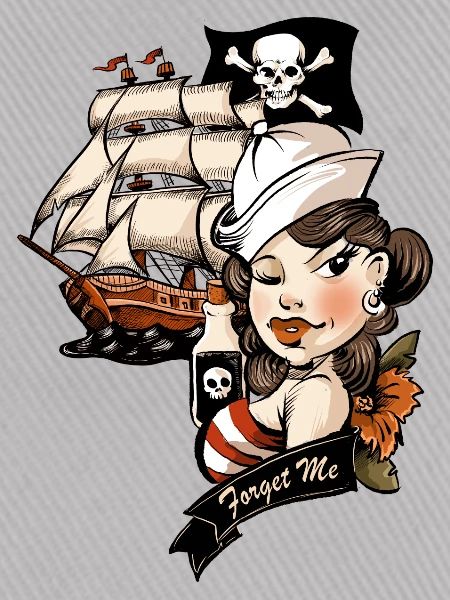 Piraten Liebe Tattoo