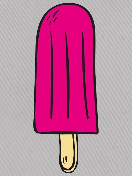 Pinkes Eis am Stiel