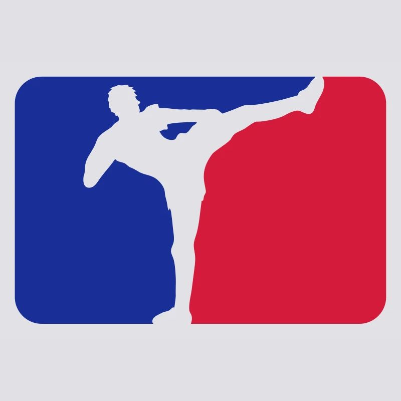 kickboxer logo shield frame red blue kickboxing ka