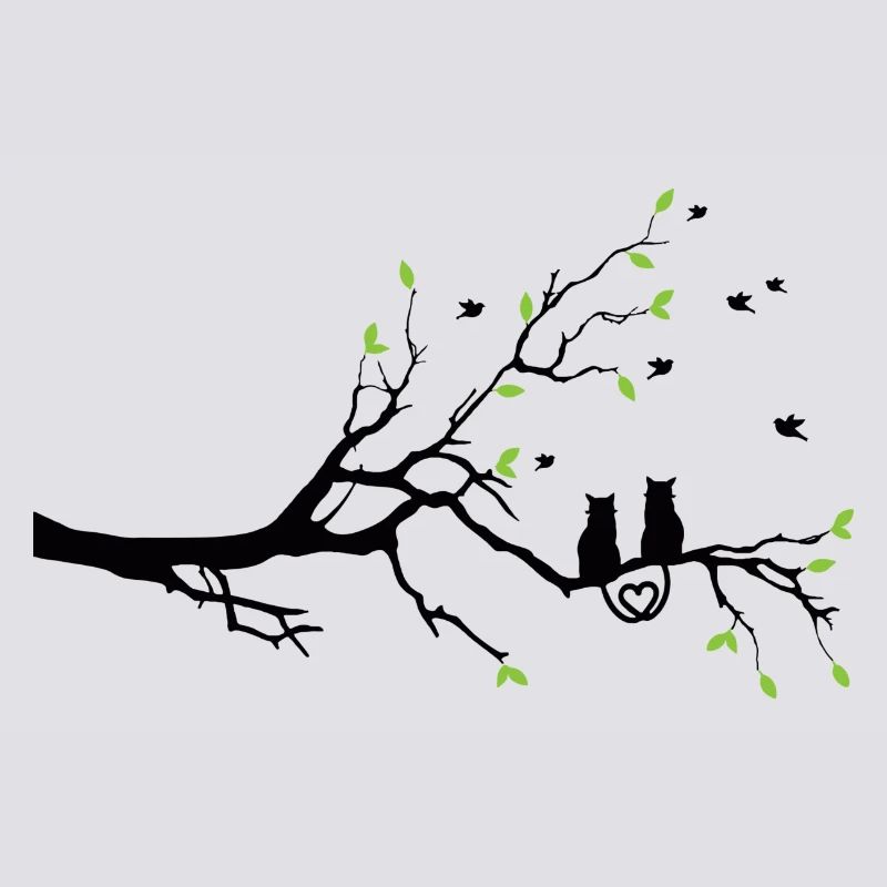 Two cats are turtle on the tree