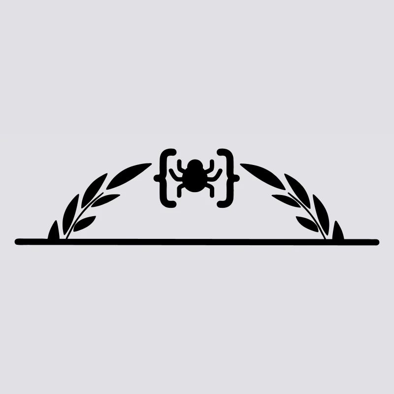 Code logo araignée en demi-couronne de laurier